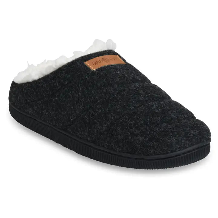 Women's Faux Wool Tube Quilted Clog Slipper