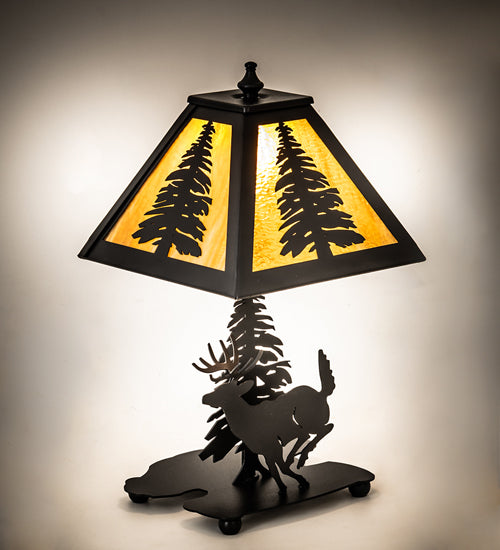 Rustic Cabin Lone Deer Accent Lamp