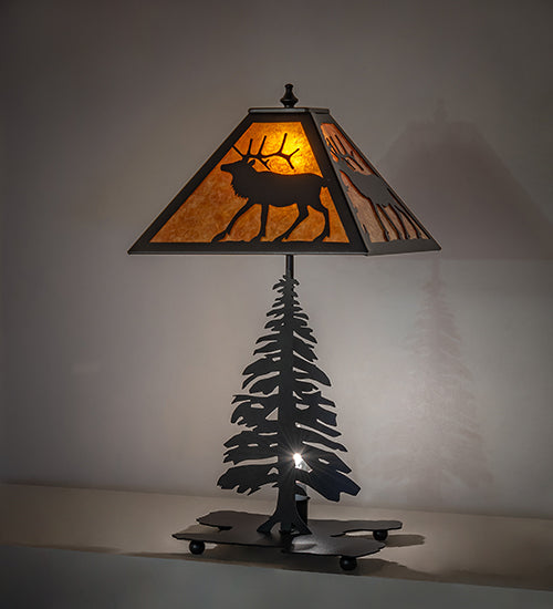 Rustic Lone Elk Accent Lamp