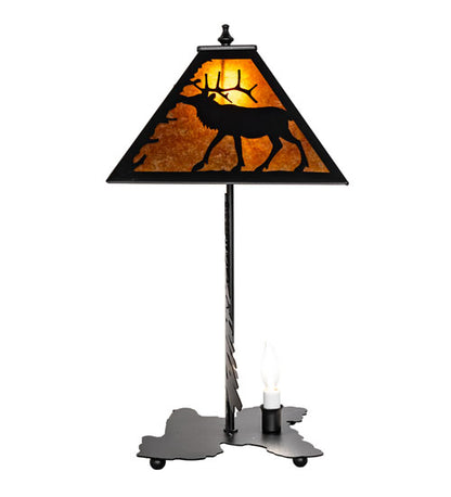 Rustic Lone Elk Accent Lamp