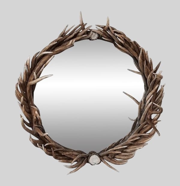 rustic antler mirror cabin decor mountain modern home