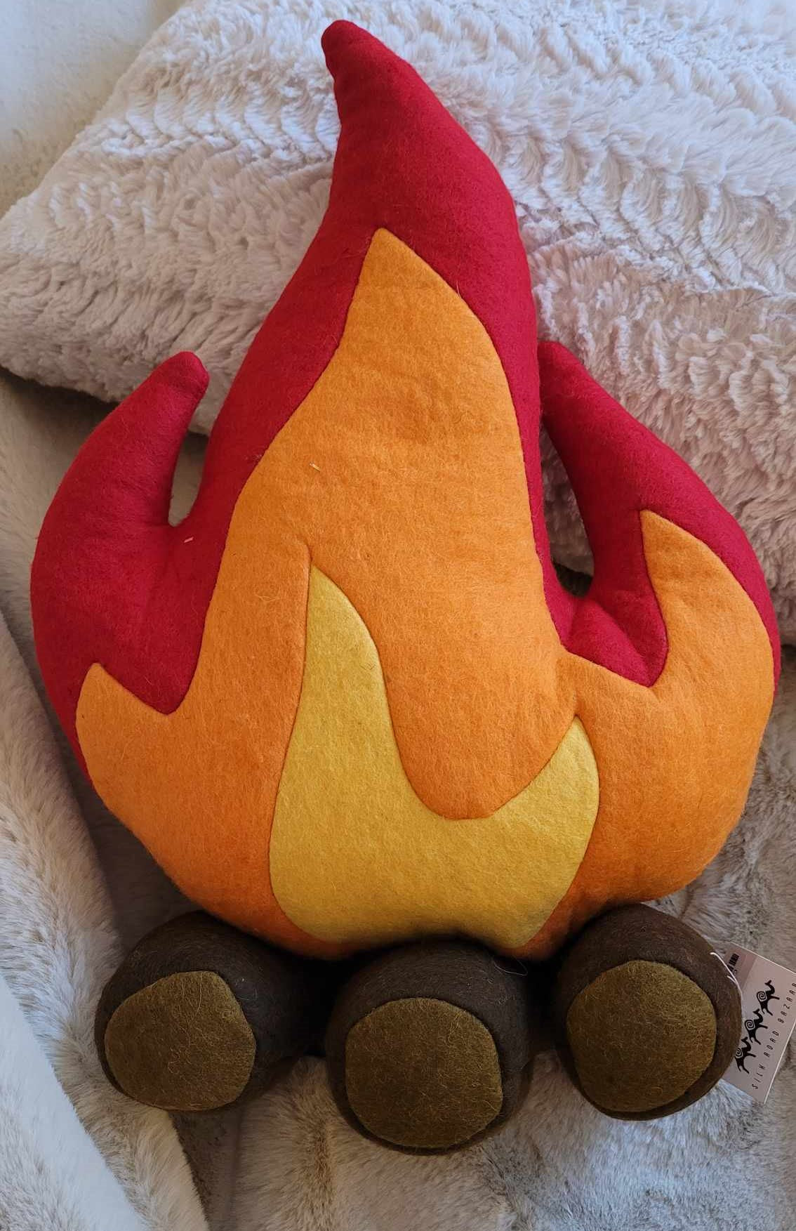 campfire pillow mountain wilderness decor