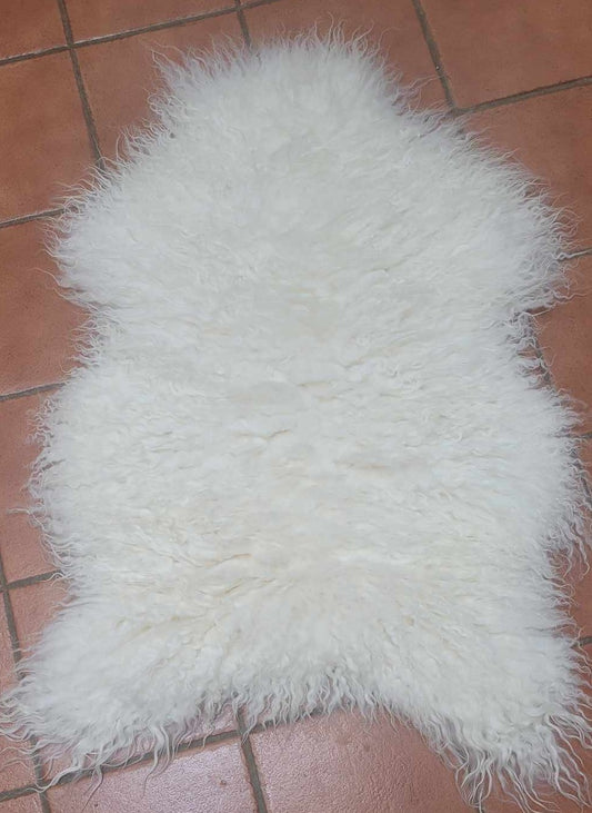 White Icelandic Curly Sheepskin