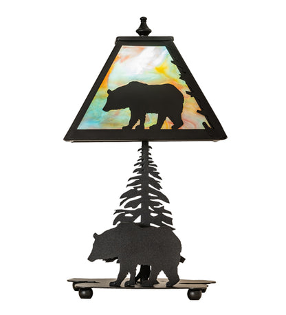 Rustic Mountain Cabin Lone Bear Accent Lamp