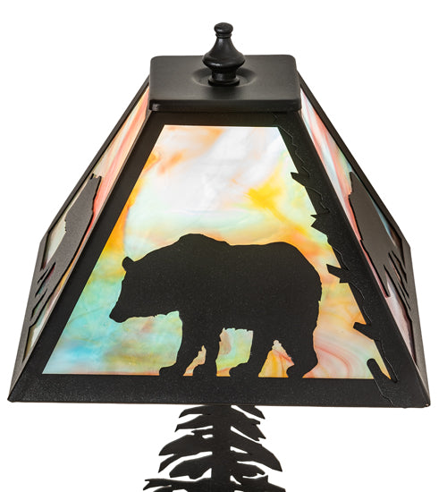 Rustic Mountain Cabin Lone Bear Accent Lamp