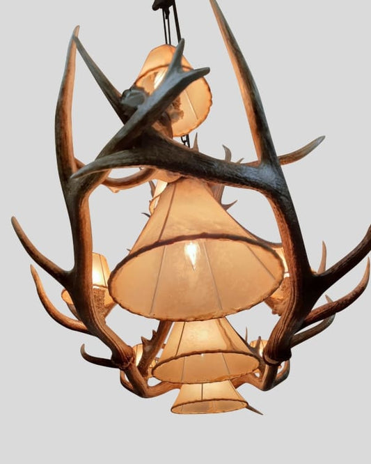 Mt Belford Elk & Mule Deer Chandelier