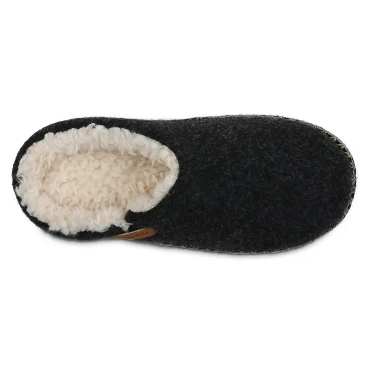 Women's Gaahuu Faux Wool Memory Foam Clog Slipper - Black