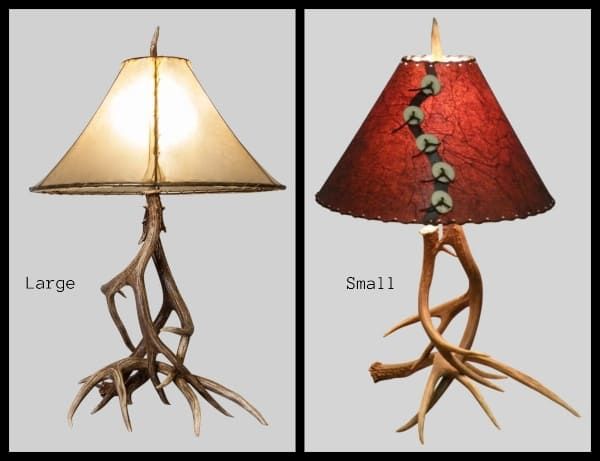 Rustic cabin mountain modern antler lamp