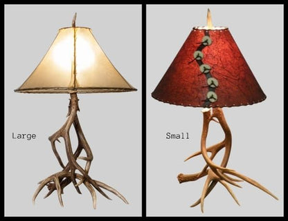 Rustic cabin mountain modern antler lamp