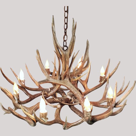 Rustic cabin mountain modern antler lamp