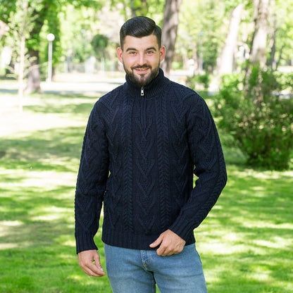 Mens Zip Neck Fisherman Sweater