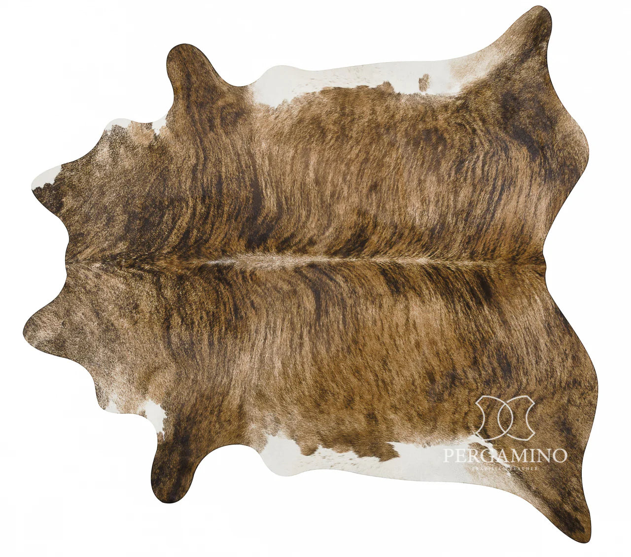 Genuine Brazilian Cowhide - Brindle White Belly