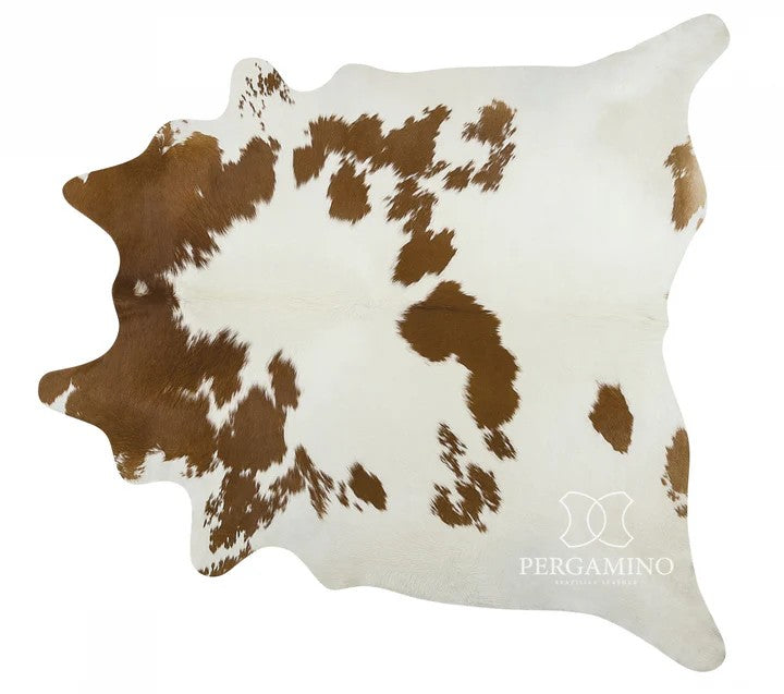 Genuine Brazilian Cowhide - Brown & White