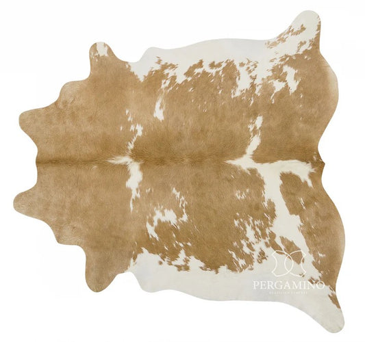 Genuine Brazilian Cowhide - Palomino & White