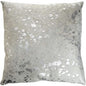 Silver Metallic Genuine Cowhide Pillow Cover