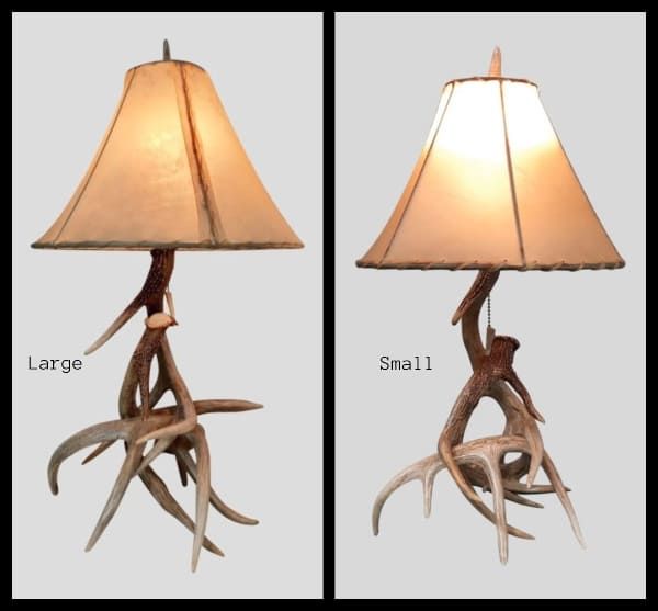 Rustic cabin mountain modern antler lamp