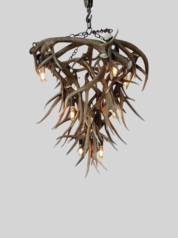 Challenger Point Peak Mule Deer Antler Chandelier