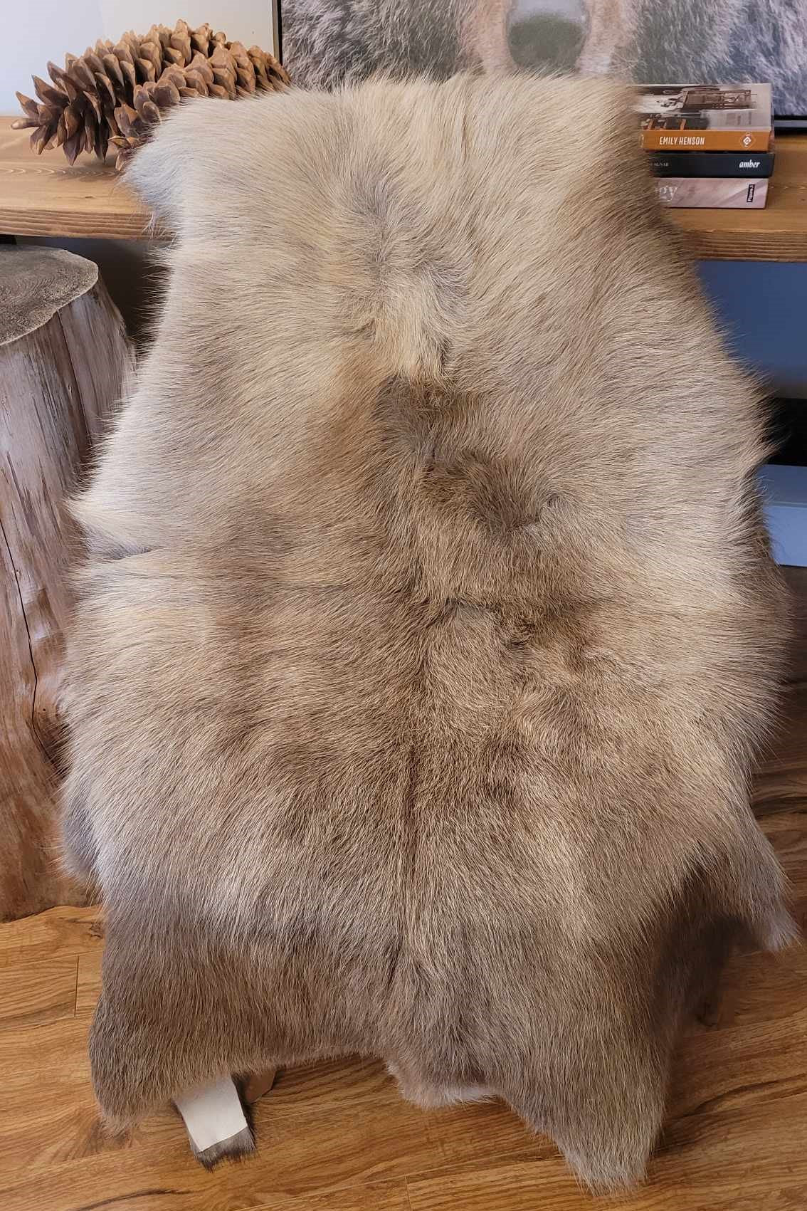 Natural Scandinavian Reindeer Hide for Hygge and mountain decor