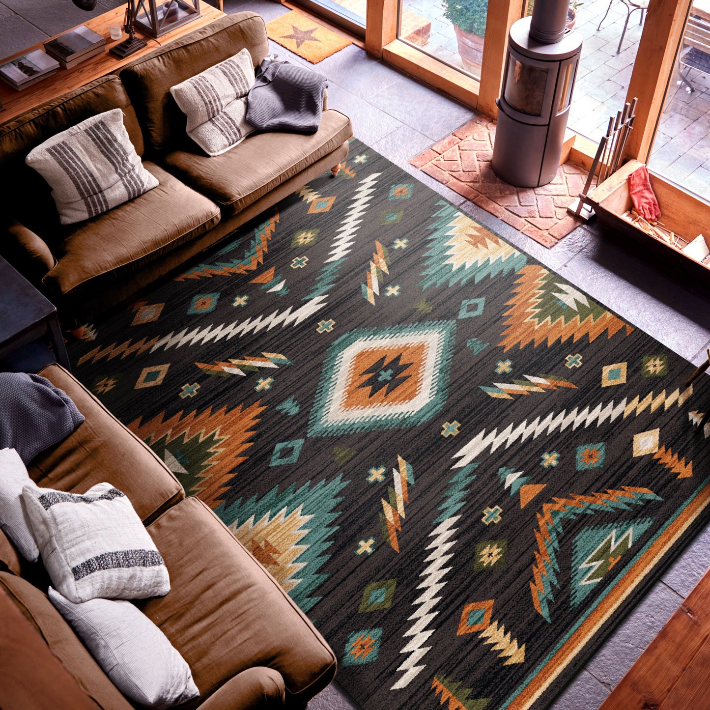 American Dakota Southwestern Mountain Modern rug