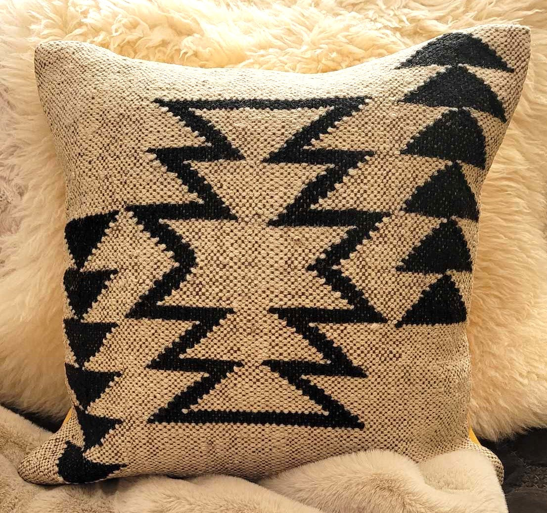 Wool Kilim Pillow Cover Geometric