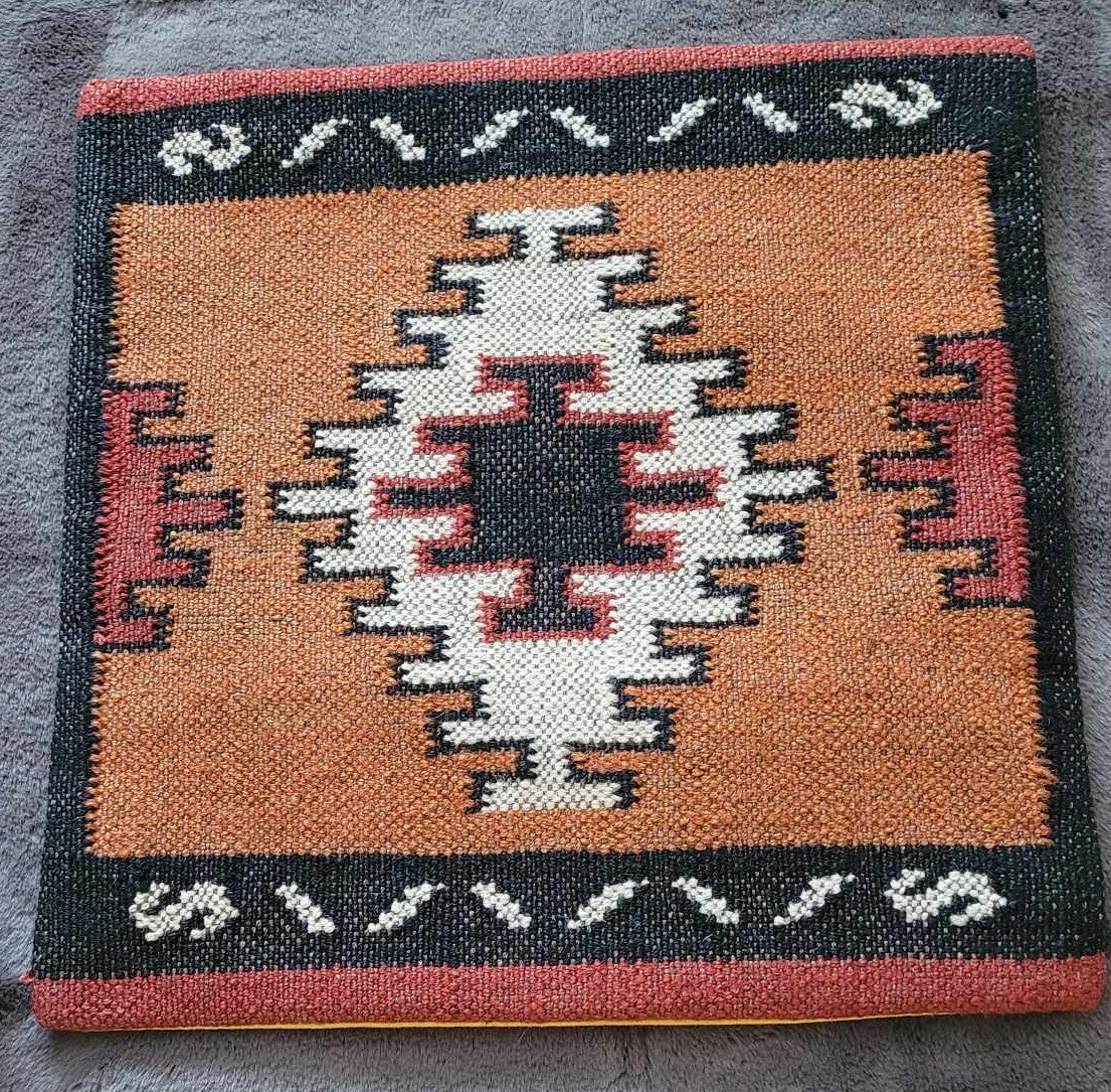 Wool Kilim Pillow Cover Geometric