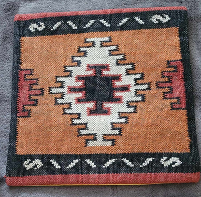 Wool Kilim Pillow Cover Geometric