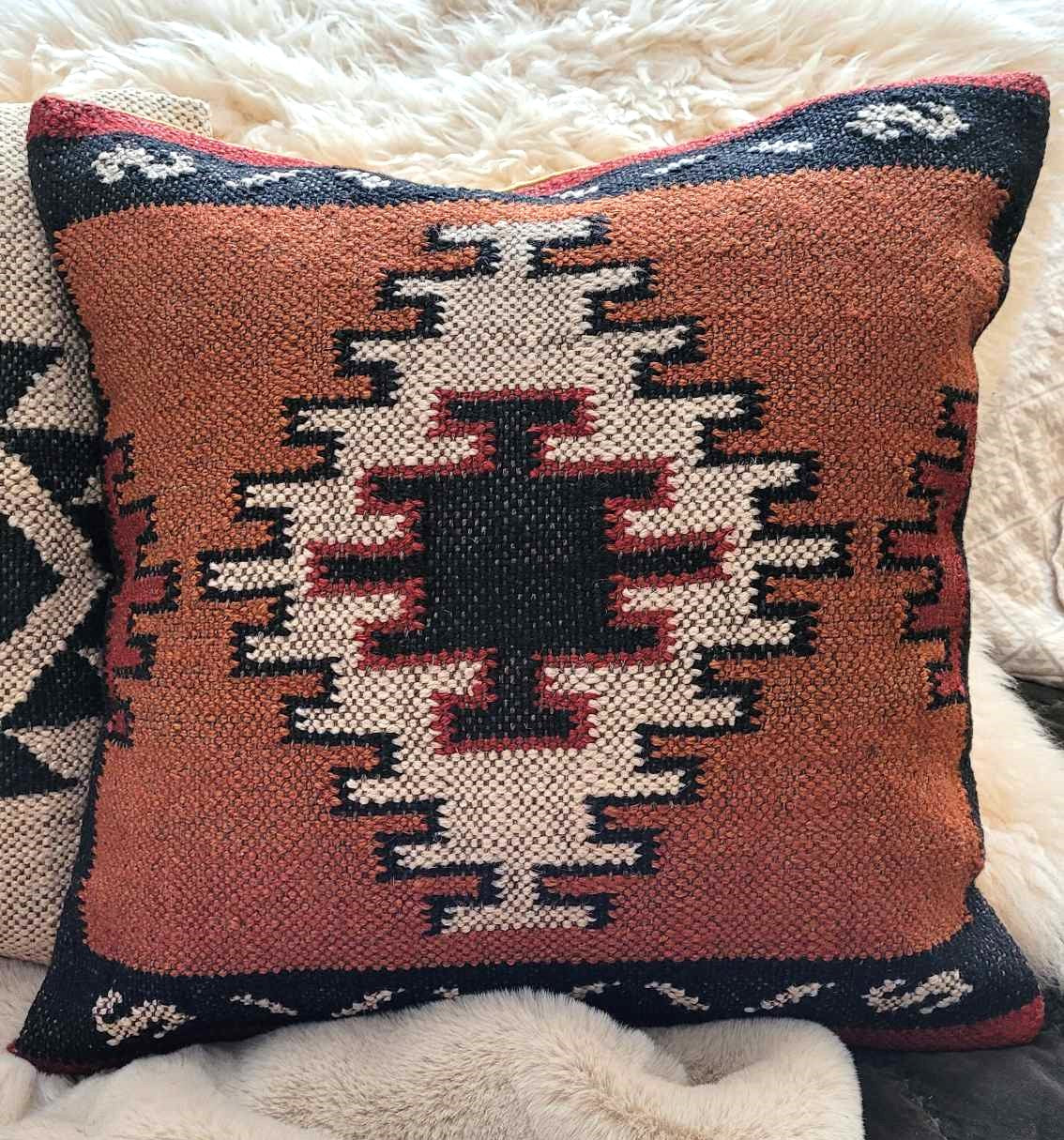 Wool Kilim Pillow Cover Geometric