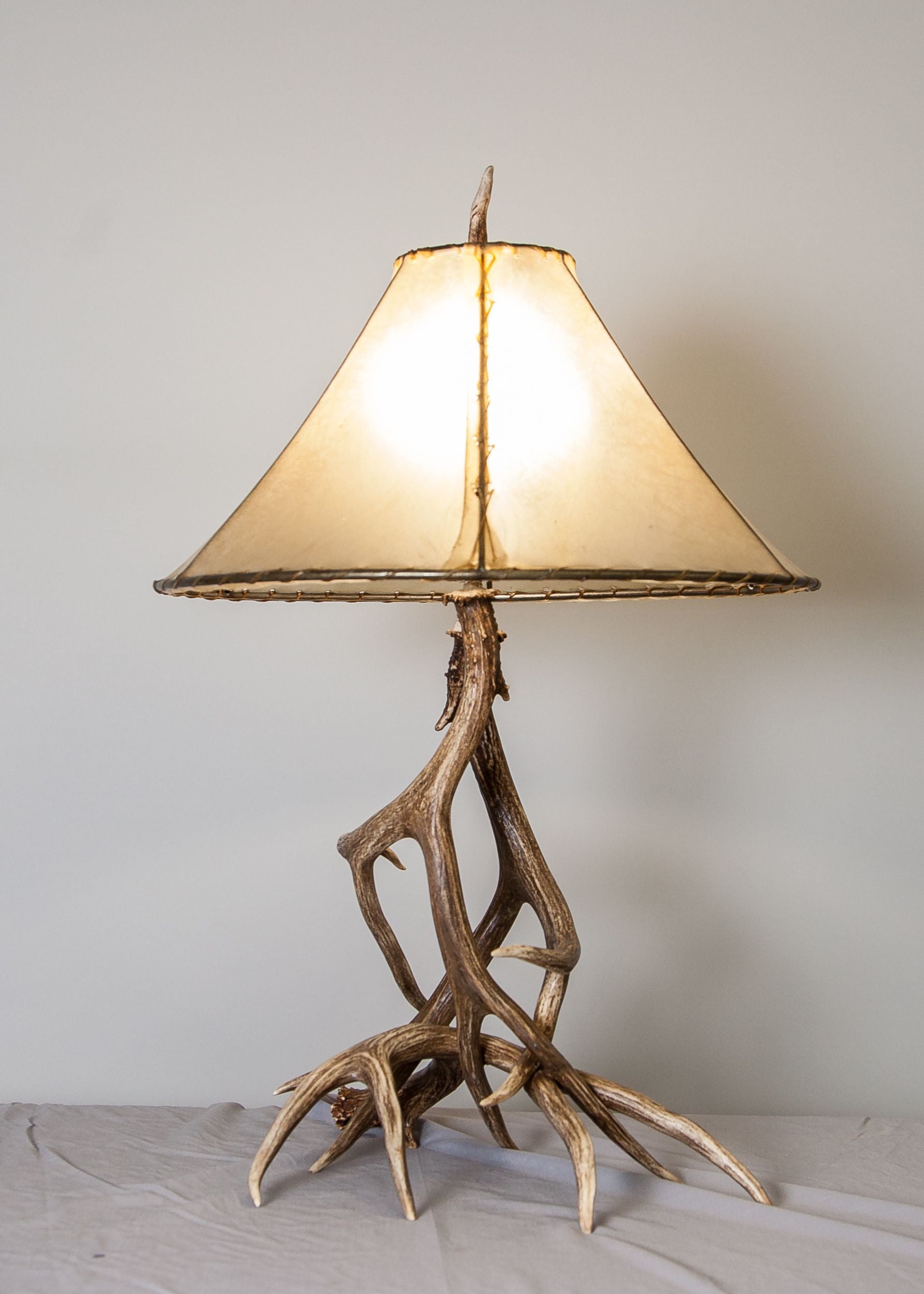 Rustic cabin mountain modern antler lamp