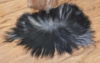 Shaggy Black/Grey Natural Sheepskin