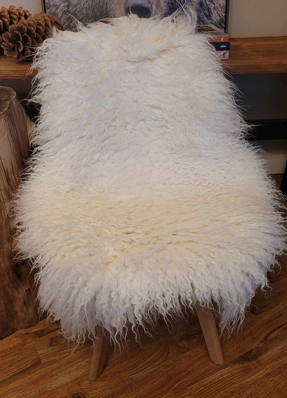 White Icelandic Curly Sheepskin