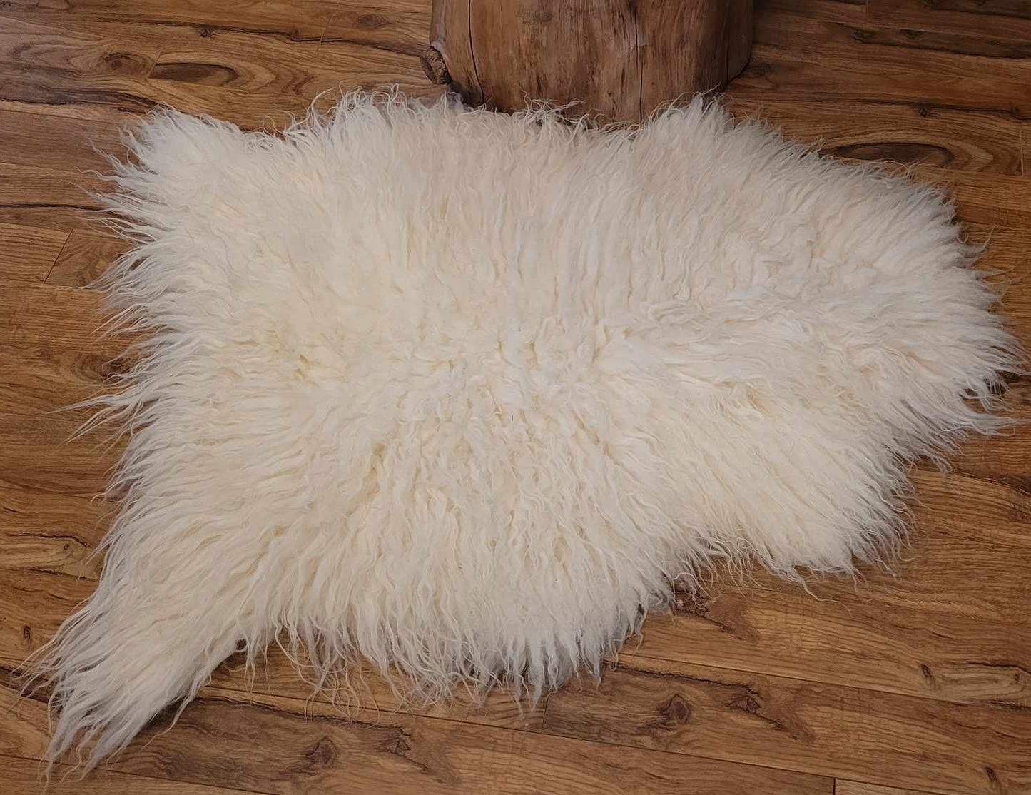 White Icelandic Curly Sheepskin