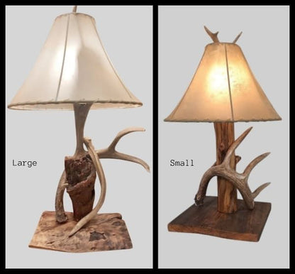 Rustic cabin mountain modern antler lamp