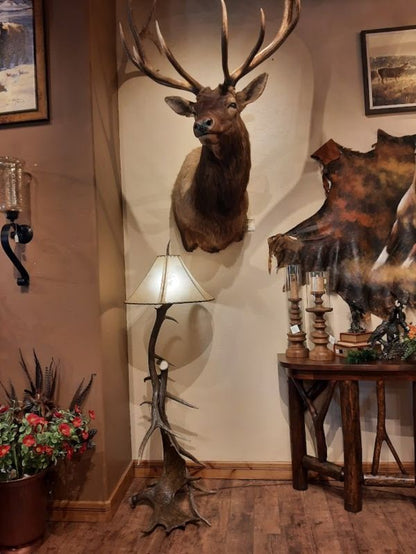 Rustic cabin mountain modern antler lamp